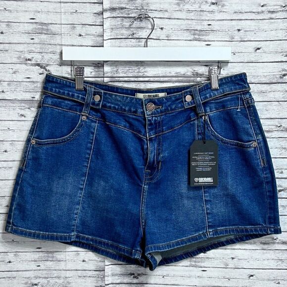 Rock & Roll Denim High Rise Extra Stretch Denim Shorts - Picture 3 of 11